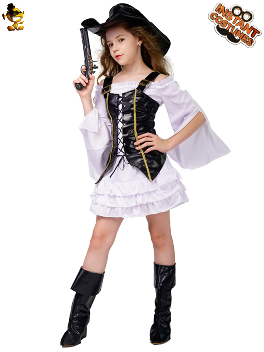 Disfraz de pirata para niña de Halloween, disfraz de cosplay para fiesta, disfraz para actuación en escenario, fabricante, suministro directo transfronterizo