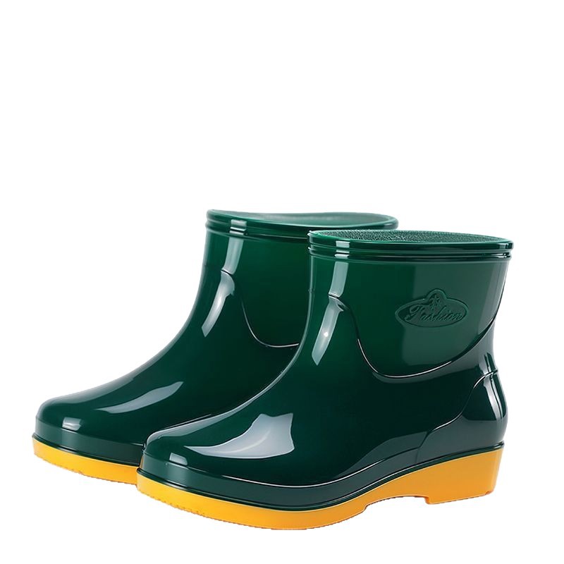 Cuatro estaciones zapatos de lluvia de cañón corto para mujeres zapatos de lluvia calientes para adultos con veludo impermeable antiderrapante cocina de moda zapatos de agua botas de agua al por mayor image 6