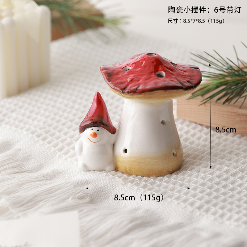 Buscando madera, nuevos productos transfronterizos, adornos de cerámica retro navideños, mesa de alce de muñeco de nieve para ancianos, decoración de luces, regalos