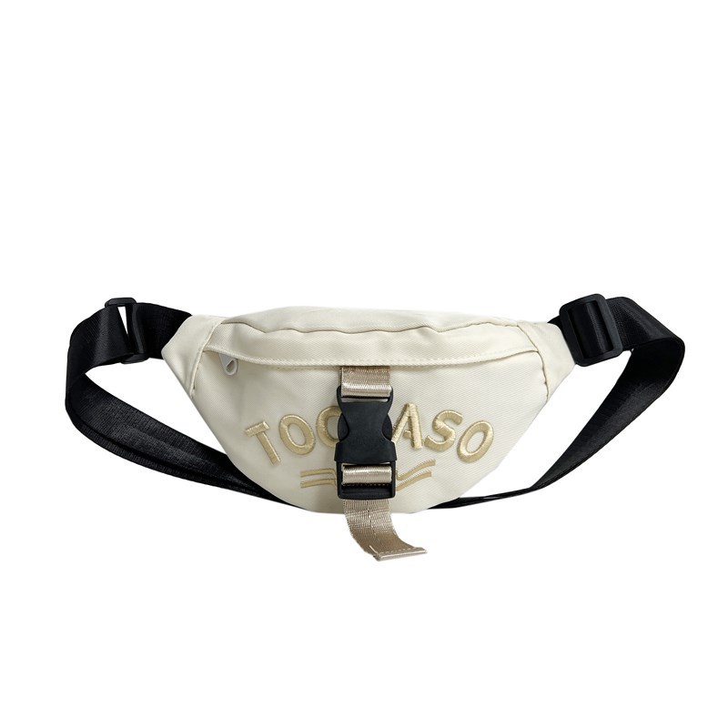 Riñonera para niños con letras de estilo occidental Versión coreana Bolsos de pecho para niños y niñas de moda fresca y popular Bolsos para niños de lona de moda nueva