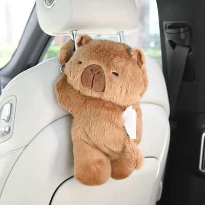 Box, Car Interior Decoration Hanging, Car tissue box/set - big-head-capybara-tissue-paper