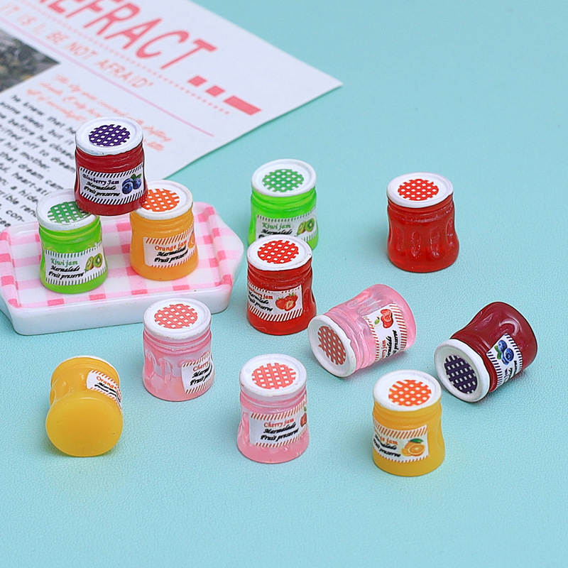 ミニカラフルなジャムボトル食品おもちゃ漫画手作り diy ジュエリーアクセサリークリーム接着剤樹脂小物アクセサリー材料パッケージ|undefined