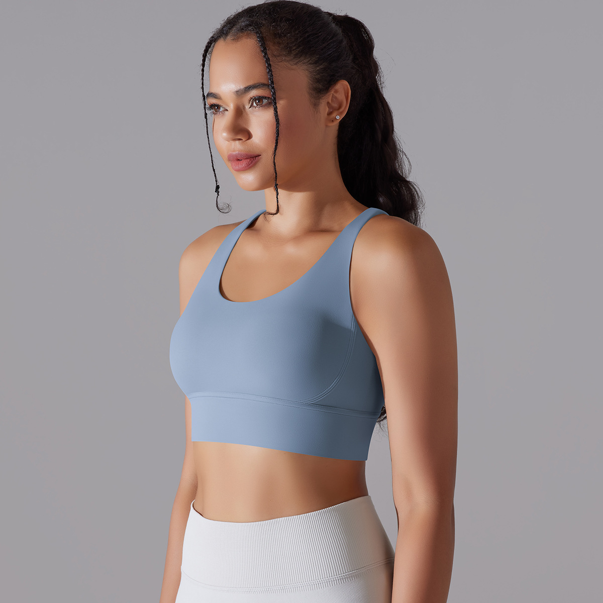 127g Weight Sleeveless Sleeve Length Nylon, Spandex Fabric Type Short Top Length Halter Crisscross Tank Tops Type Fitness, Yoga Occasion U Neck Neckline Solid Color Pattern Sports Style Sports Solid Color Nylon Spandex U Neck Active Tops Halter Crisscross Tank 74
