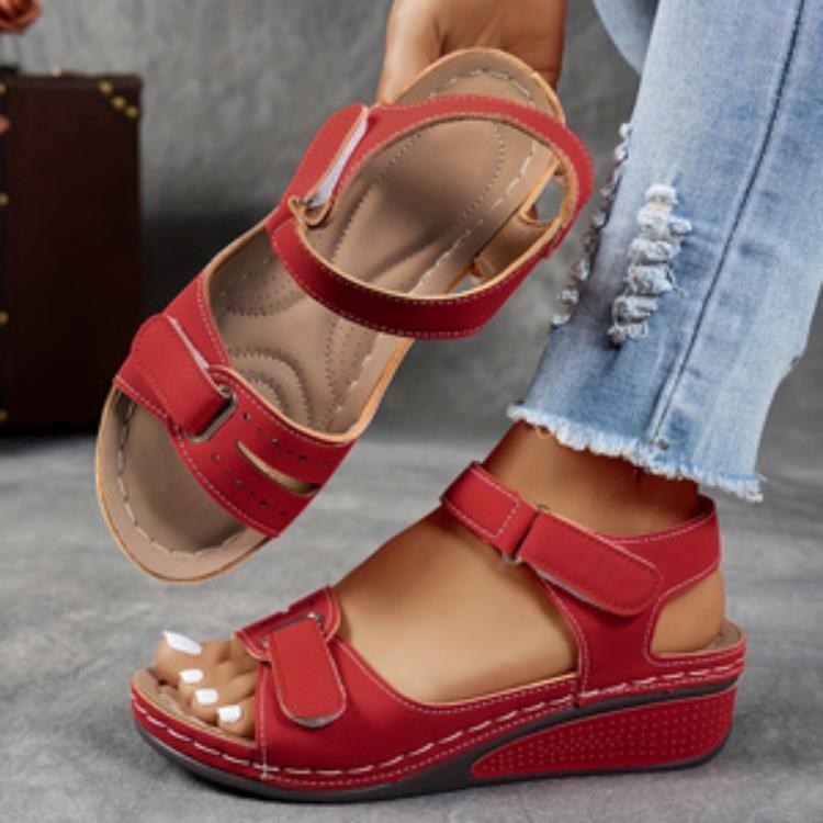 sandals wedge heel with velcro platform with a strap