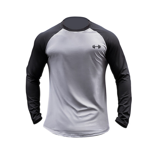 210g high-elastic running fitness long-sleeved men's tight-fitting quick-drying training long-sleeved breathable muscle-showing trendy sportswear