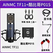 AINMC TF11大振膜电容全频麦克风电脑主播直播喊麦唱录歌人声话筒