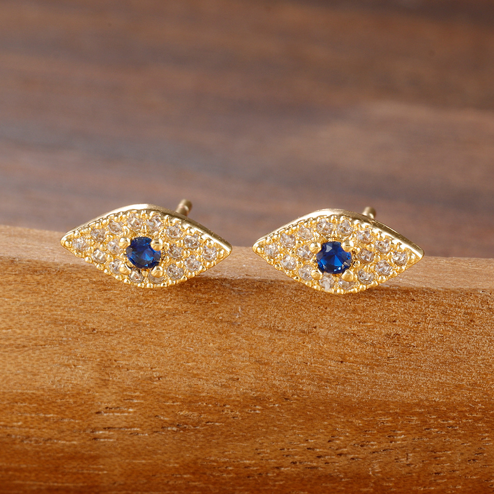 4g Weight Copper Ear Needle Material Earrings, Ear Studs Classification 1 Piece Quantity Daily Occasion Copper Material Geometric, Devil's Eye Pattern All Seasons Season Women's Gender Retro Style 1 Piece Retro Geometric Devil's Eye Copper Earrings Ear Studs 5
