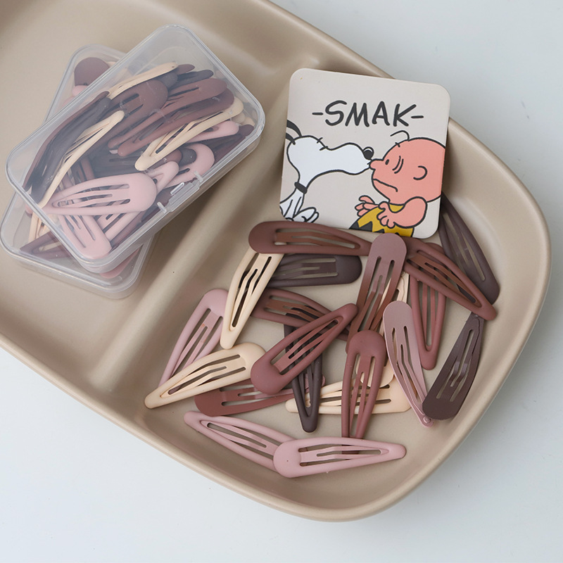 5cm Morandi cold wind hair clip rubber paint frosted bangs clip pure wind drop glue 30 boxed bb clip