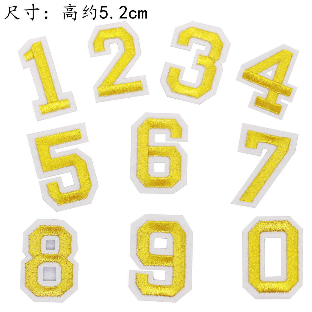Nuevo color 10 pegatinas de tela digital bordado pegatinas jeans rasgado pegatinas de parche decorativo 0-9 pegatinas decorativas digitales