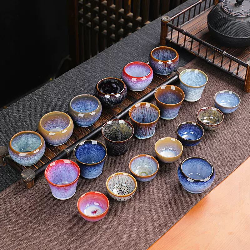 跨境建盏窑变单杯陶瓷功小夫茶杯茶盏天目釉主人杯品名杯茶碗礼品