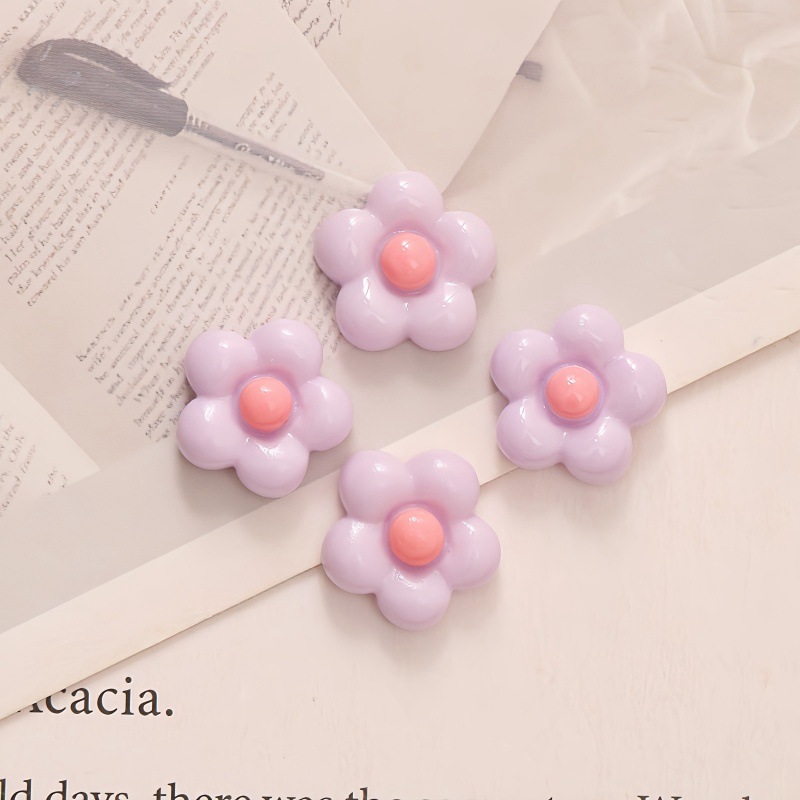 Pequeña cara brillante flor de cinco pétalos DIY crema pegamento de cabello cabello accesorios de joyería de manicura ropa taza de agua parche de fondo plano