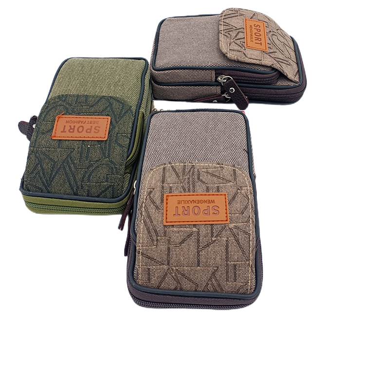 L2116 extra grande vertical esmerilado lienzo bolsa de cintura nuevo teléfono móvil bolso de la cintura de los hombres multi-funcional al aire libre deportes trabajo image 6