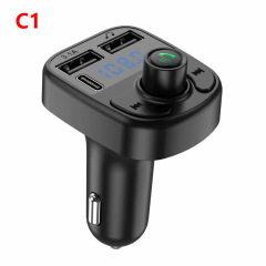 C1車載bluetoothハンズフリーCarMp3player音楽プレーヤー自動車FM送信機車充電源付き