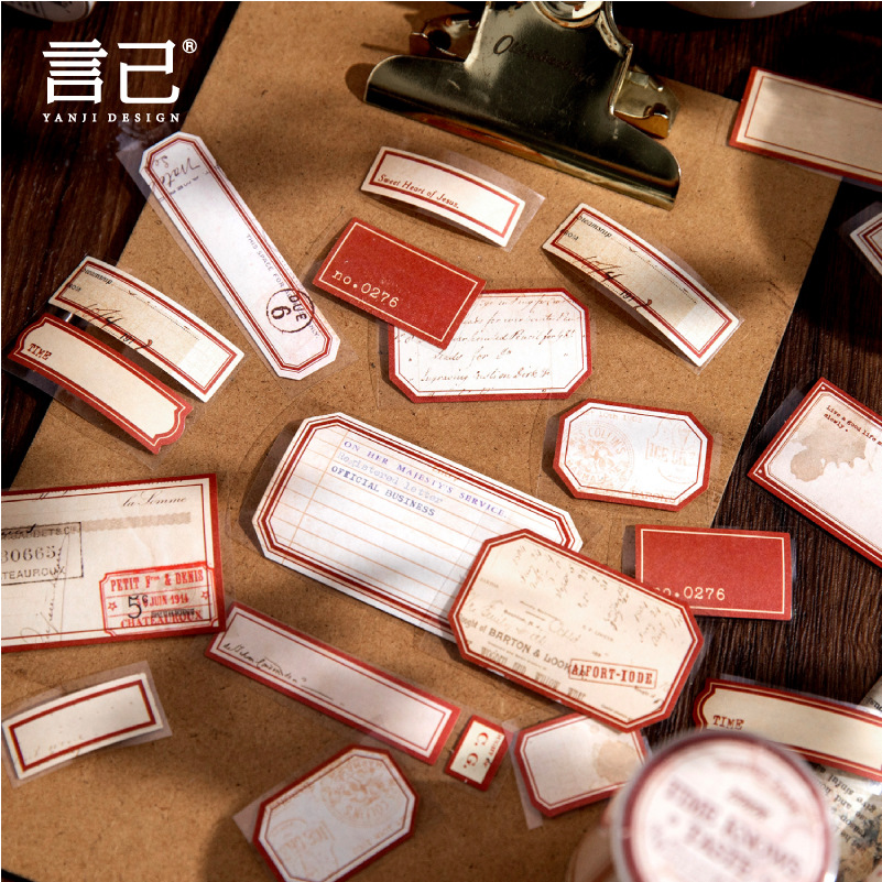 Serie de Amigos del tiempo cinta retro etiqueta retro decoración de la carcasa del teléfono móvil DIY collage de material