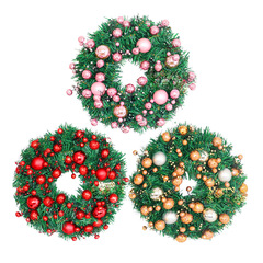 Cross-border new Christmas wreath 30/40/50cm flower ring Christmas decoration ornament scene arrangement door hanger