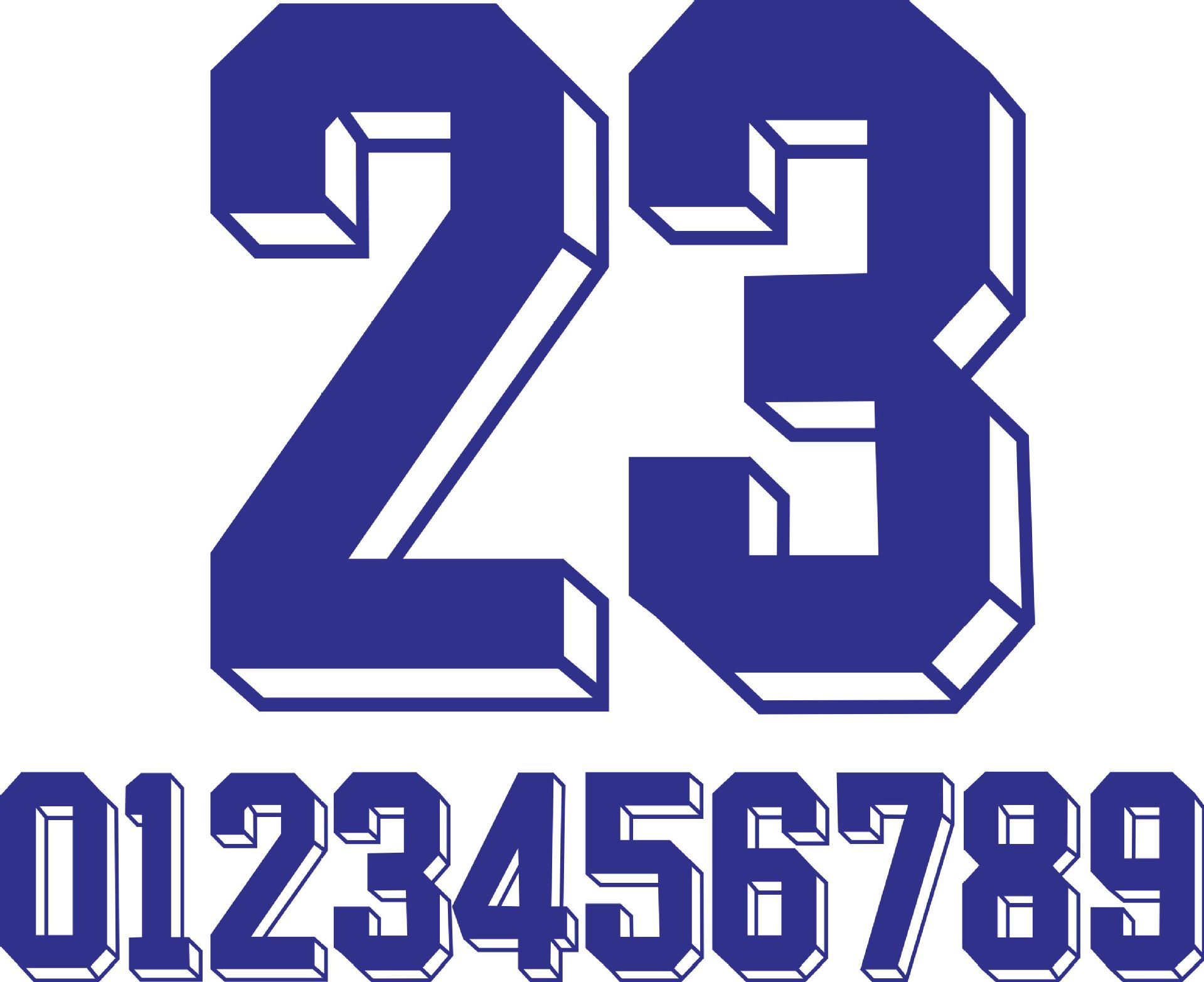 篮足球服田径服等号码现货批发印制加LOGO标志号码003立体号