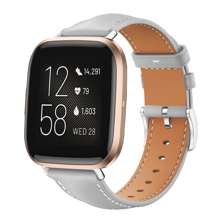 xDfind correa de piel de tiburón negro con cabeza plana para Fitbit Versa 2 / Versa / Versa Lite 20m