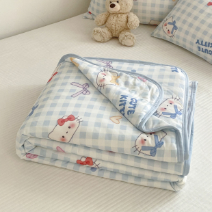 Class A Soybean Fiber Knitted Cotton Summer Cool Quilt Machine Washable Summer Children's Thin Quilt Spring and Autumn Summer Air-conditioning Quilt