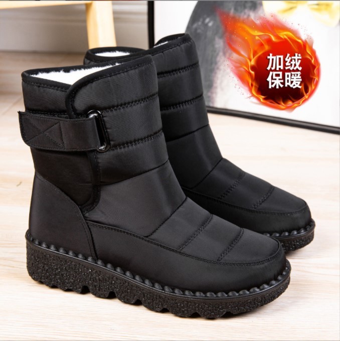 25 New Foreign Trade Cross-Border Warm Women's Snow Boots Women's Velcro Waterproof European Size 44 Women's Boots Casual Women's Shoes