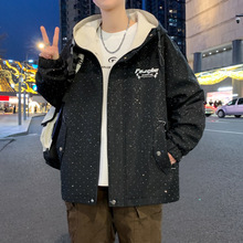 春秋季青少年冲锋衣外套男孩初中生学生潮流帅气男装夹克上衣秋装