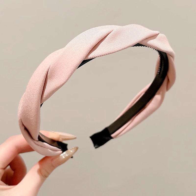 Cerebral alto trenzado banda de cabello mujer 2025 nuevo lavar la cara banda de cabeza dientes antideslizante presión tarjeta de cabello simple cabello tocado