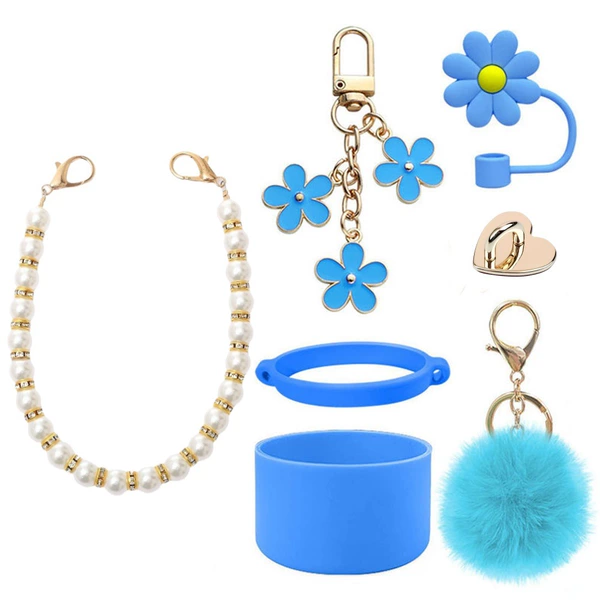 Gold and diamond seven-piece set blue