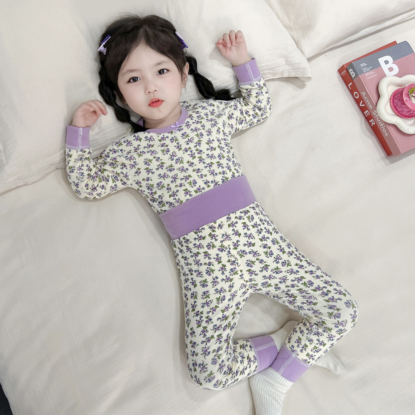 High waist-purple flowers