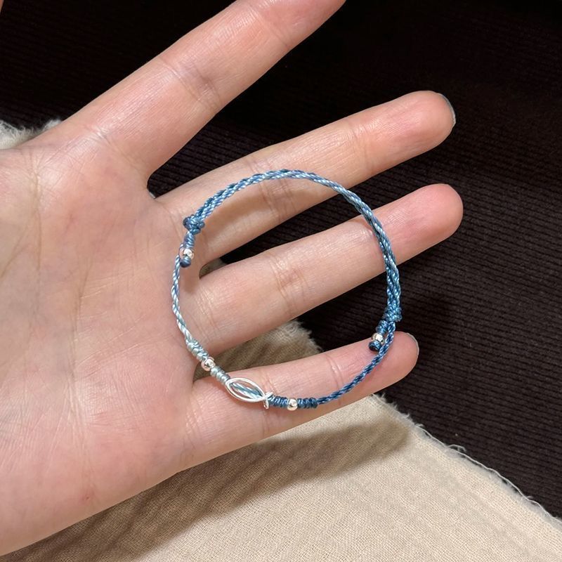 深海小鱼手工编织渐变手链手绳好运小众设计简约饰品闺蜜情侣礼物|undefined