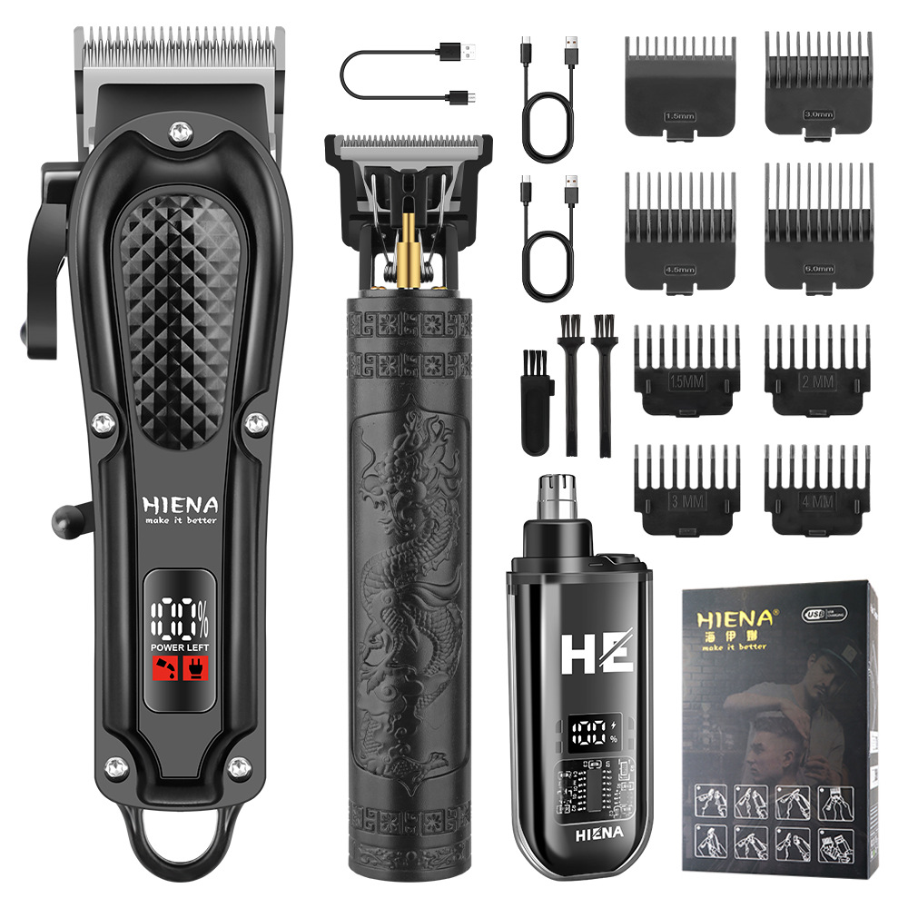 HIENA - cortador de pelo eléctrico conjunto de cabeza de afeitar retrógrado cabeza de aceite tallado cortador de pelo eléctrico cortador de pelo especial para salón de pelo