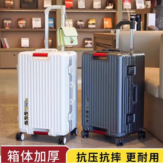 Luggage 2025 New Trolley Case Explosion-Proof Zipper Boarding Case Password Box Three-Seventy Large Capacity Suitcase