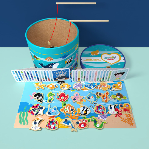 Dany's strange wooden baby fishing toys magnetic kitten fishing baby children's educational early education toys wholesale