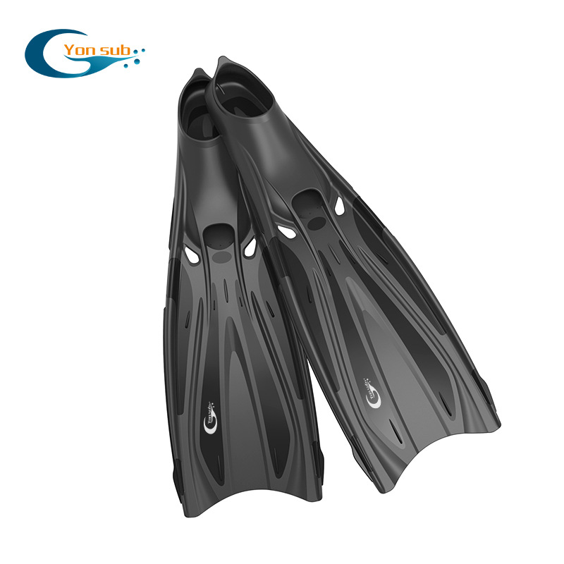 Yonsub Professional Adult Free Scuba Snorkeling Flippers Unisex Swimming Flippers Deep Diving Equipment Black Flippers