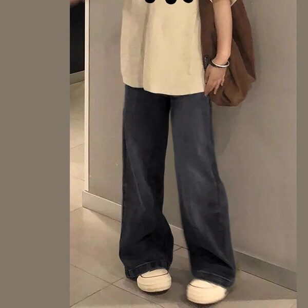 复古黑灰色牛仔裤