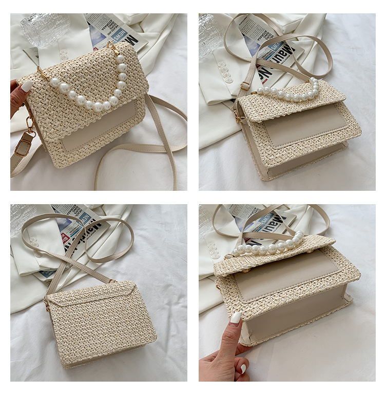 562g Weight Flip Cover Closure Type Top Handle Strap Type Handbag Bags Type Women's All Seasons Straw Elegant Handbag