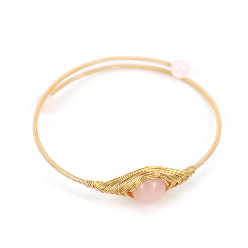 Fashion Geometric natural stone Copper Plating Bangle 1 Piece