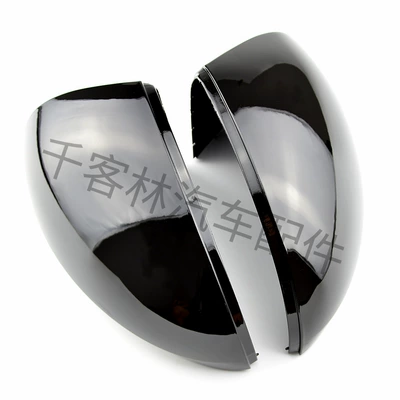 Suitable for Volkswagen Tiguan Xia Lang Ye Di modified rear mirror rear view mirror Shell paint bright black shell mirror cover (Car mirror)