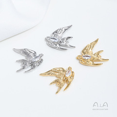 色保持 14 K ゴールドフィルドアクセサリー飛鳥シリーズツバメ平和鳩ペンダントツバメユニバーサルバックル diy ジュエリー材料