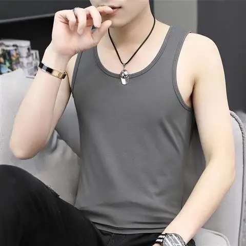 Foreign Trade Thin Round Neck Men's Vest Summer Ice Breathable Sports Tight Sleeveless Vest Fitness Sleeveless T-Shirt Foreign Trade Thin Round Neck Men's Vest Summer Ice Breathable Sports Tight Sleeveless Vest Fitness Sleeveless T-Shirt