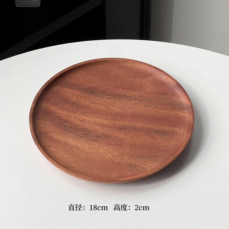 Plato de madera alta sensación rectangular bandeja de café dulces caseros platos de fruta platos de comedor platos de té
