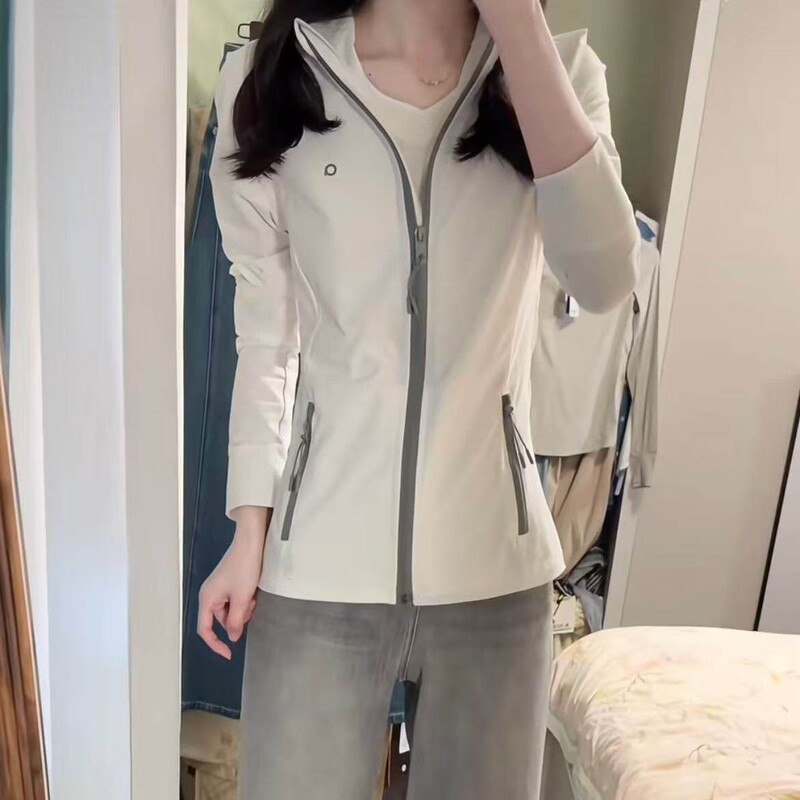 2026 Summer New Style White Stand-Up Collar Sun Protection Jacket for Women, Slim Fit, Breathable, Versatile, Anti-Uv Sun Protection Clothing, Trendy 2026 Summer New Style White Stand-Up Collar Sun Protection Jacket for Women, Slim Fit, Breathable, Versatile, Anti-Uv Sun Protection Clothing, Trendy