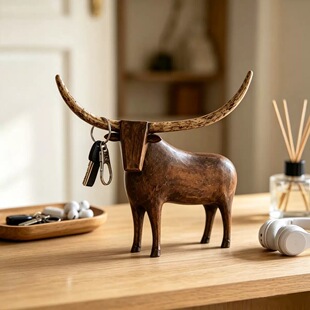 �羳�¿�Vintage Longhorn Bull Sculpture�͹��L��ţ���ܘ�֬