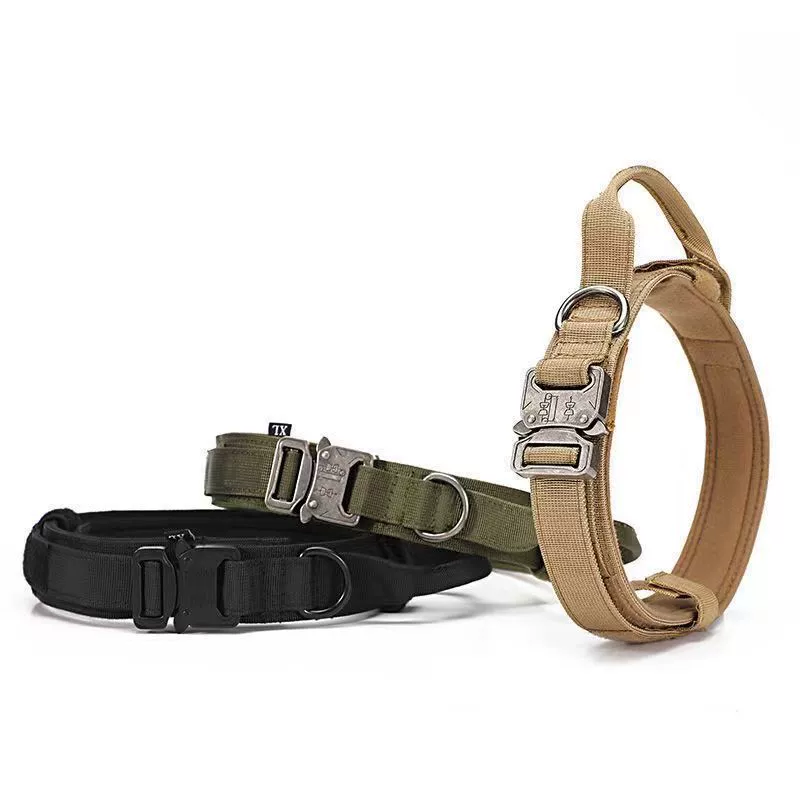 Тактический ошейник Большой ошейник для домашних животных Лошадь Собака Жестокая собака Нейлон Наружная тяга Регулируемый большой и Средний ошейник для собак