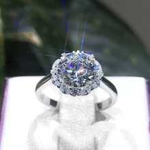抖音爆款高精工戒指女大钻戒鸽子蛋5克拉十心十箭仿莫桑钻高级感