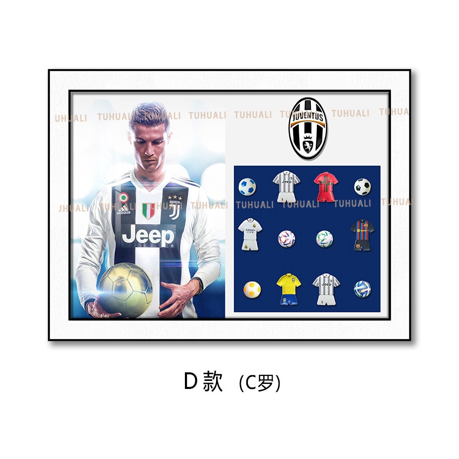 Sala de estar Entrada Niño Fútbol Decoración Pintura C Ronnell Ma Fútbol Estrella Colgante Pintura física tridimensional