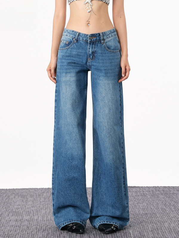 American-Style Low-Waist Straight-Leg Jeans for Women, 2026 Spring and Autumn New Leopard Print Star Pattern Loose Slimming Floor-Length Wide-Leg Pants American-Style Low-Waist Straight-Leg Jeans for Women, 2026 Spring and Autumn New Leopard Print Star Pattern Loose Slimming Floor-Length Wide-Leg Pants