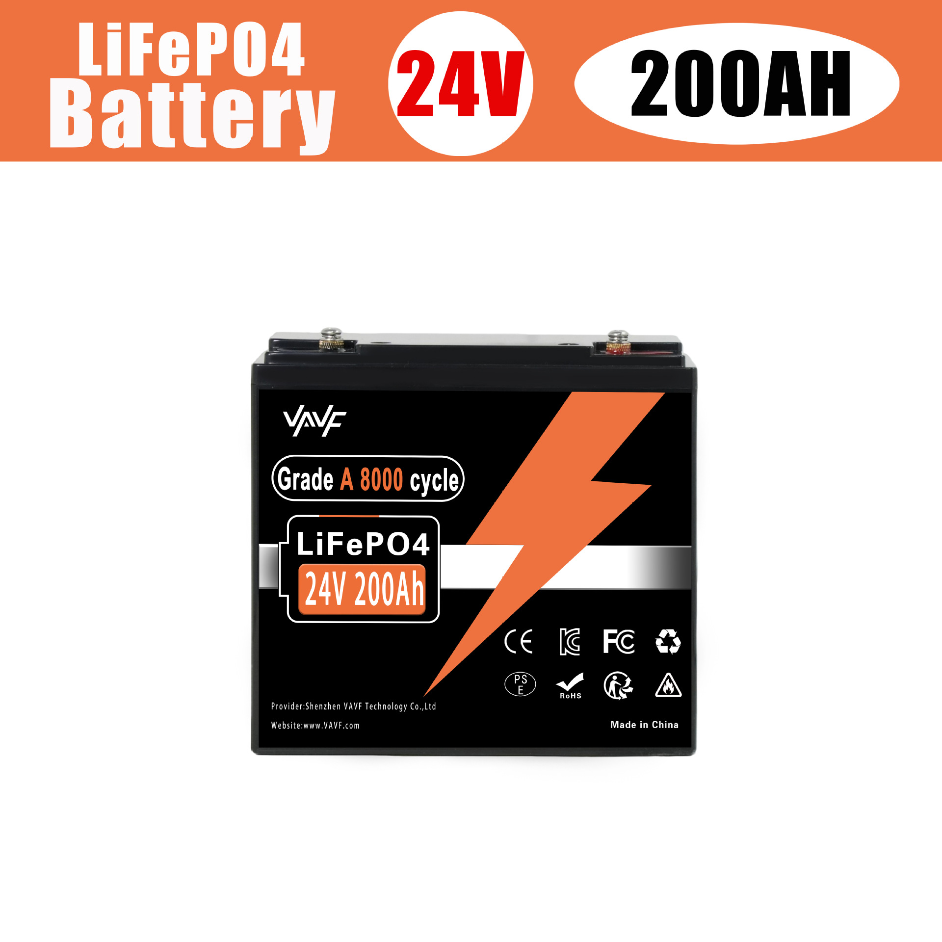 Transfronterizo 24V100AH batería de fosfato de hierro de litio, alta potencia y gran capacidad de ciclo profundo
