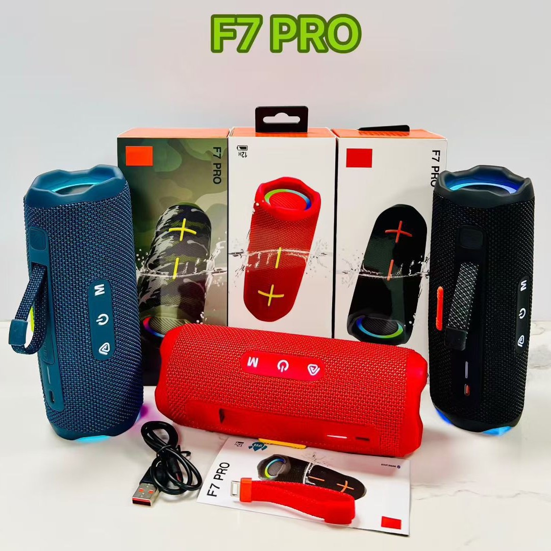 Cross-Border Hot-Selling Product F7 Pro Music Kaleidoscope Bluetooth Speaker 7Th Generation Portable Lanyard Waterproof Heavy Bass Speaker