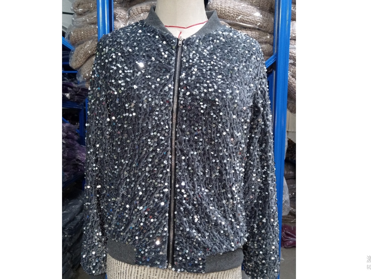 Giacca donna in flanella con paillettes stile elegante_voghion.com