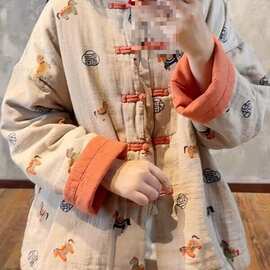 外贸出口余单真品新疆棉花棉服新中式宽松休闲冬保暖棉袄棉衣外套