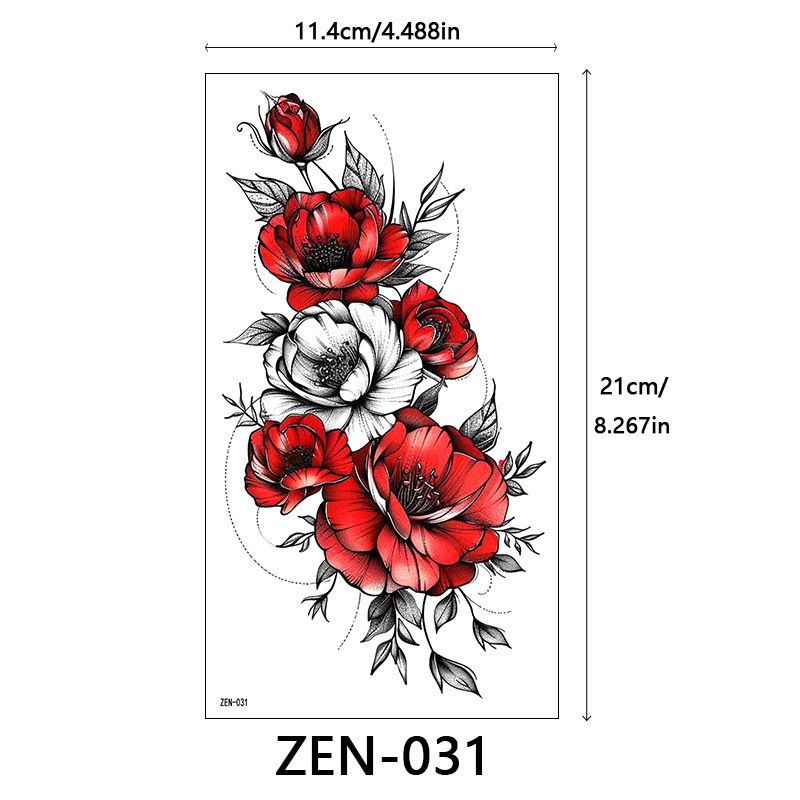新品跨境 ZEN小全臂纹身贴半臂纹身贴动物花朵万圣节纹身贴tattoo|undefined
